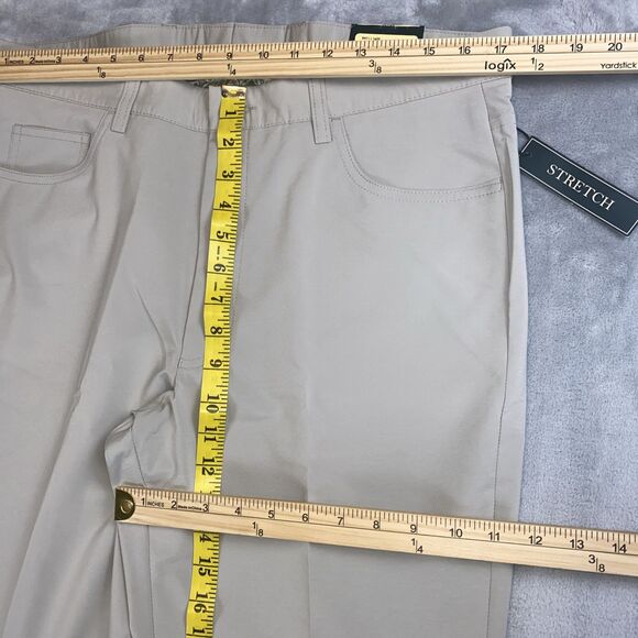 NWT Berle Men's 35x30 Beige Microfiber Polyester Spandex Dress Pants - Picture 3 of 8